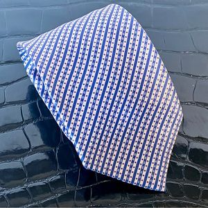 Stefano Ricci Yellow Blue Stripe Liquid Satin Necktie Self Tipped Italy Luxe